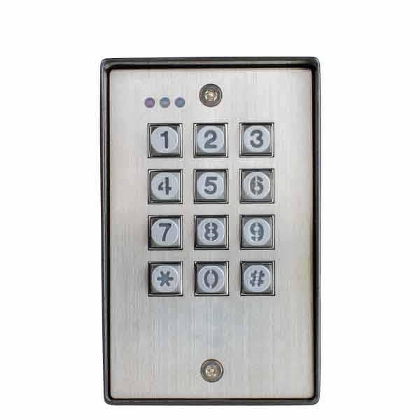 Seco-Larm Surface-Mount Outdoor Illuminated Stand-Alone Keypad. Weather resistant and vandal resista SLM-SK-1123-SDQ - main